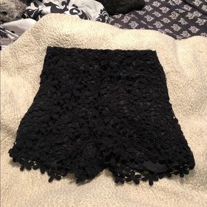 black lace shorts